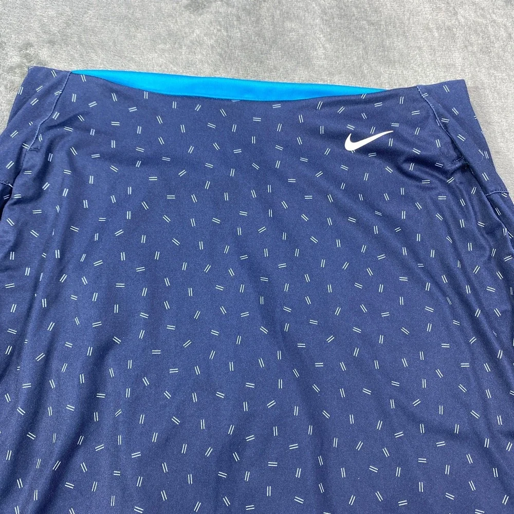 Nike Dri-Fit Womens Tennis Skirt Skort Small Navy Blue Geometric Athletic Golf